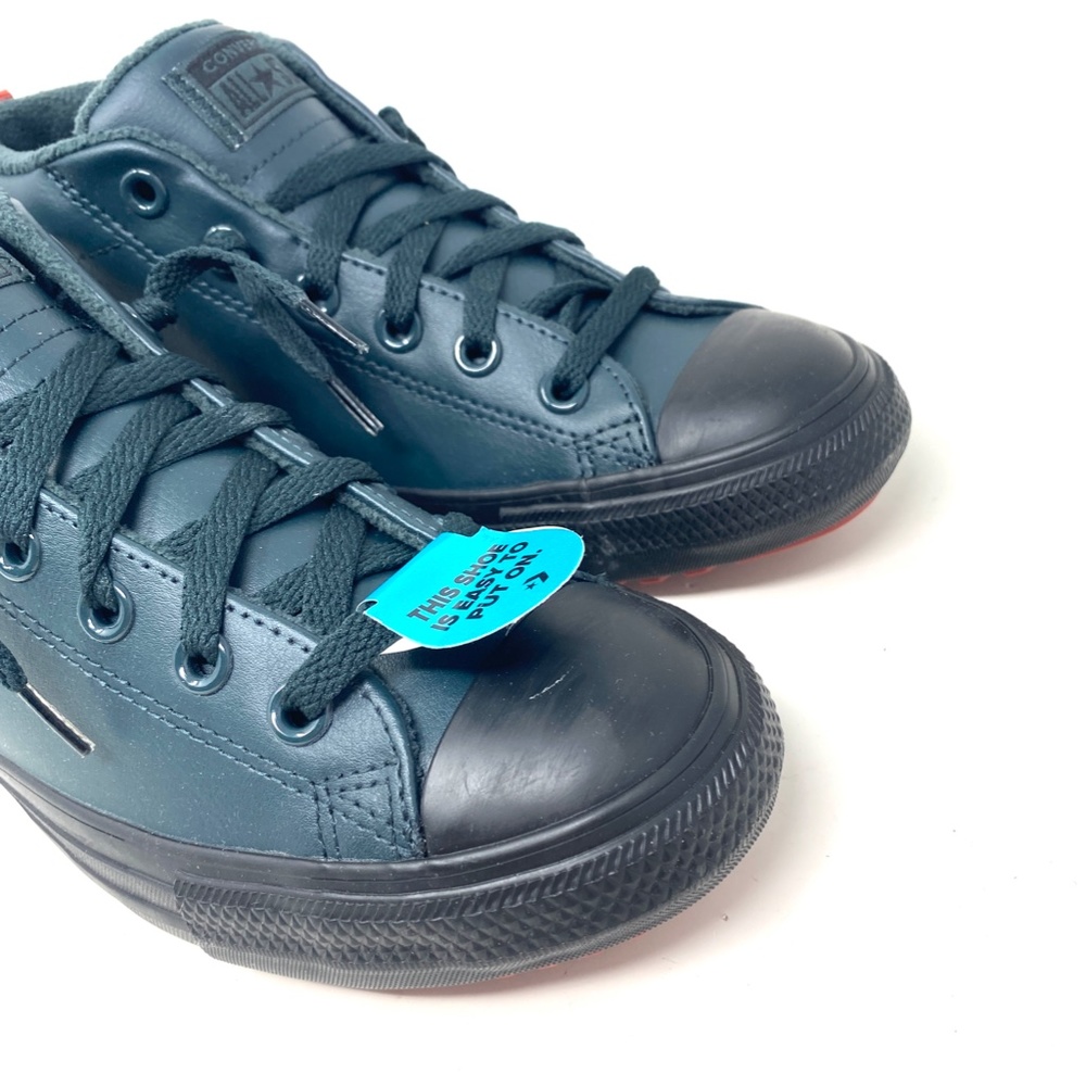 Converse Chuck Taylor Street Mid Top Green Kids Women's Leather Sneakers 672118C - Picture 8 of 10
